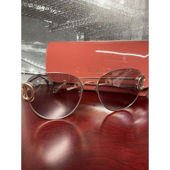 Pomellato‎ Gold Frame Pink Lens Sunglasses NWT MSRP $769 main image 5